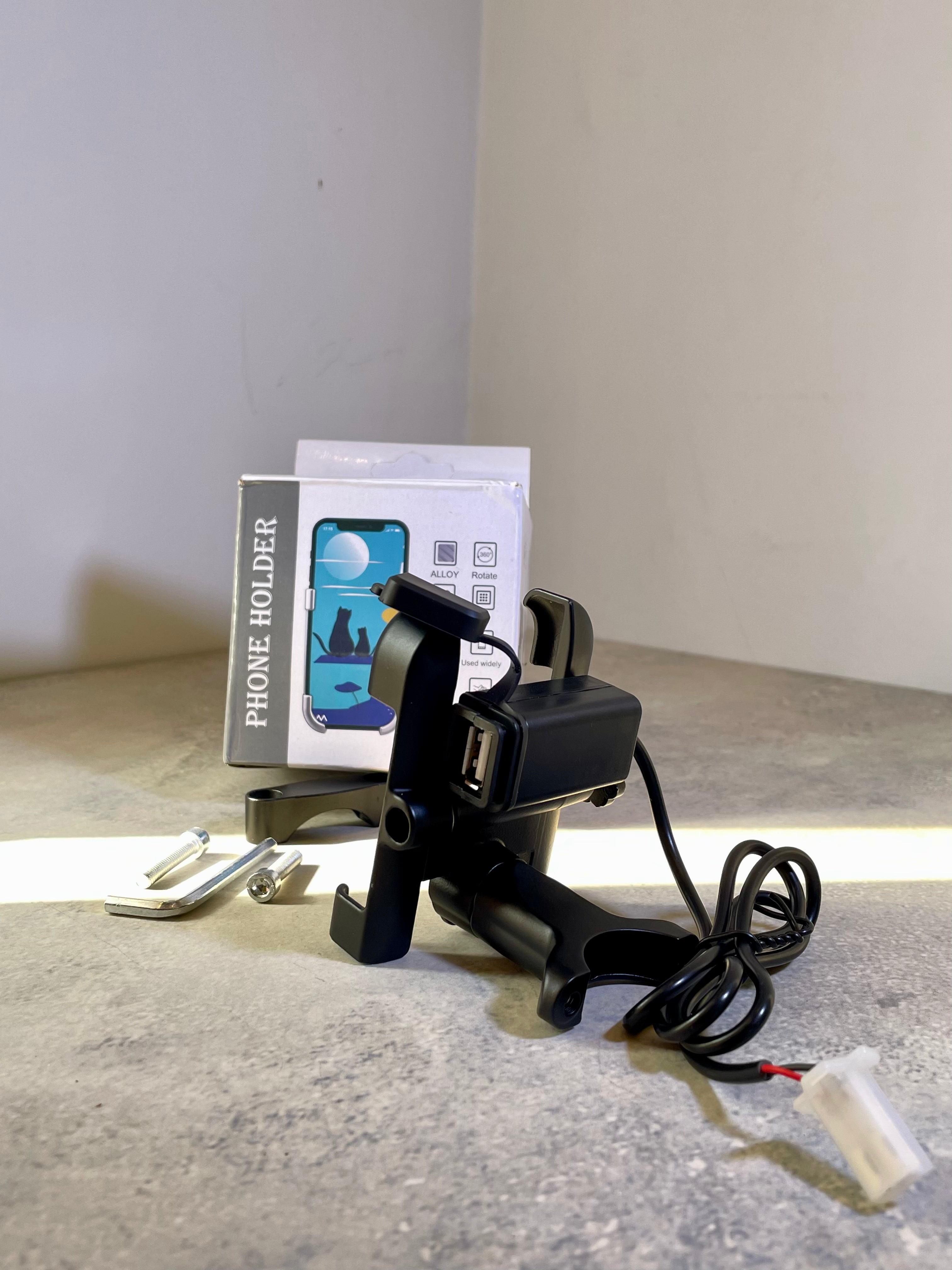 Universal Mobile Holder with USB Charging Port